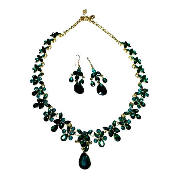 Chrome Green Necklace and Earrings Set - Picture 5 of 6